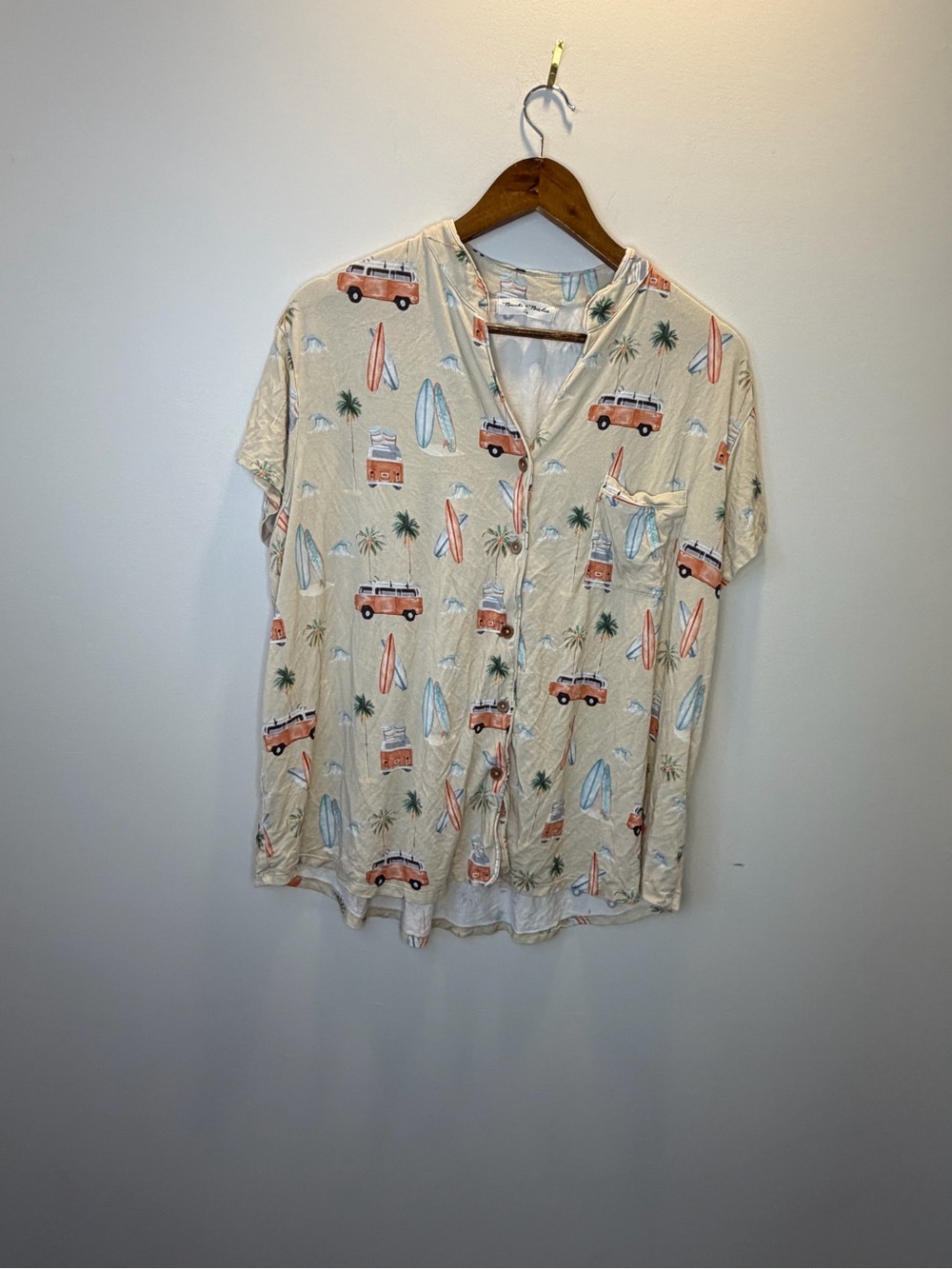 Beach Print Bambi and Birdie Top L